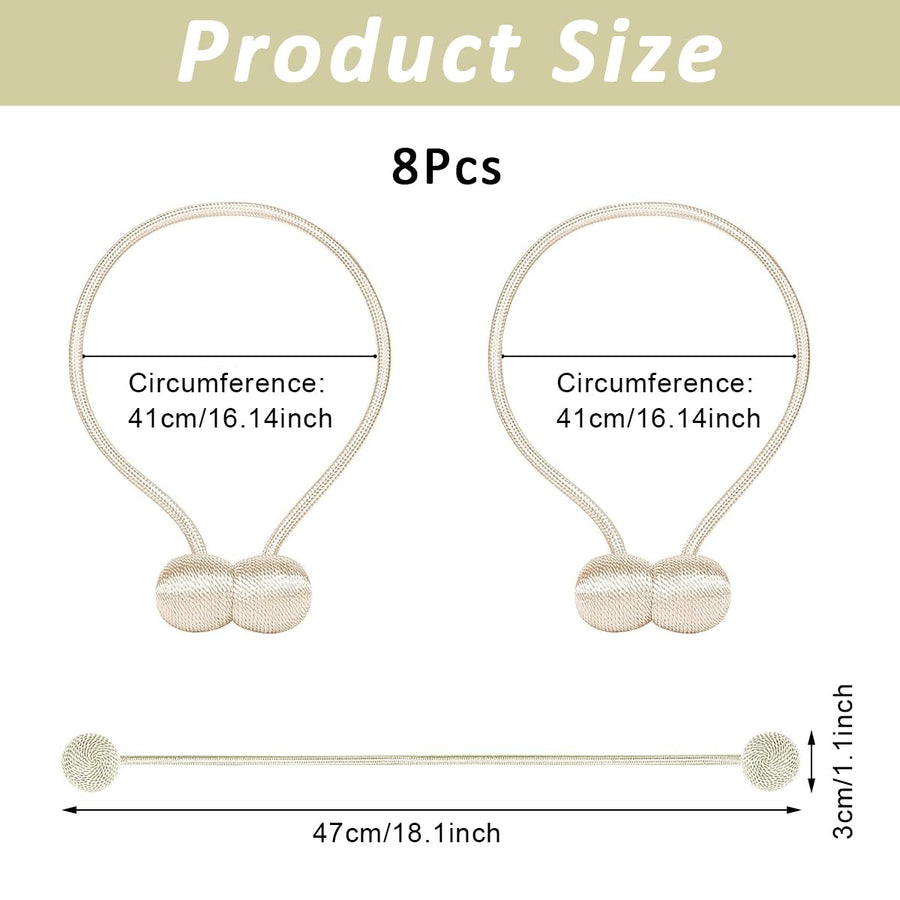 Magnetic Curtain Tiebacks for Home Bedroom Office (2 Pair-4pcs )
