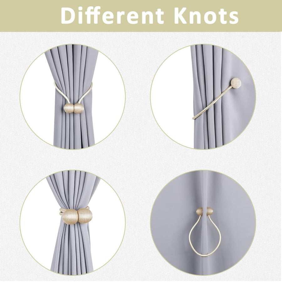 Magnetic Curtain Tiebacks for Home Bedroom Office (2 Pair-4pcs )