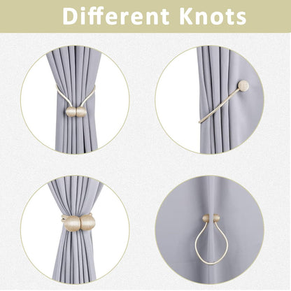 Magnetic Curtain Tiebacks for Home Bedroom Office (2 Pair-4pcs )