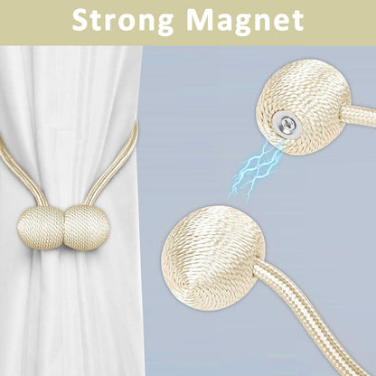 Magnetic Curtain Tiebacks for Home Bedroom Office (2 Pair-4pcs )